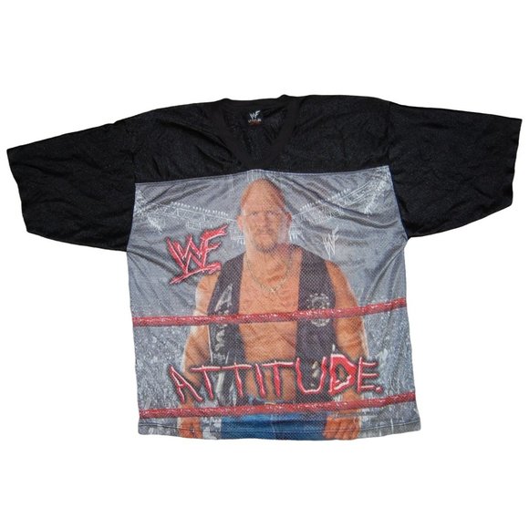 RARE Vintage 1999 WWF Attitude Stone Cold Steve Austin Football Jersey Men's XL - Picture 1 of 8